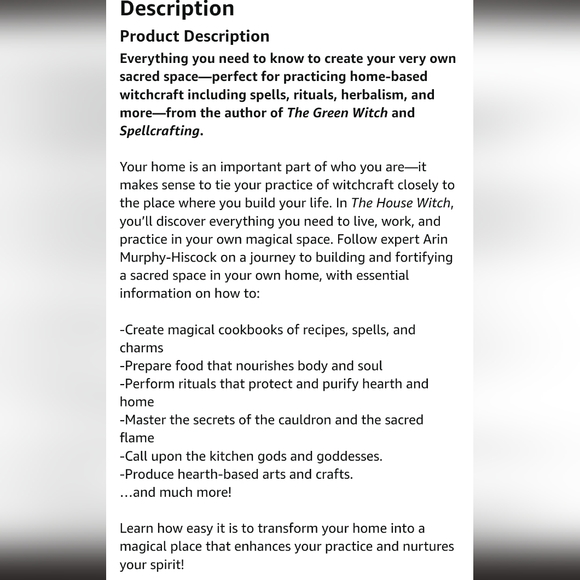 The House Witch by Arin Murphy-Hiscock Hard Cover New Age Witchcraft Book - Picture 3 of 7